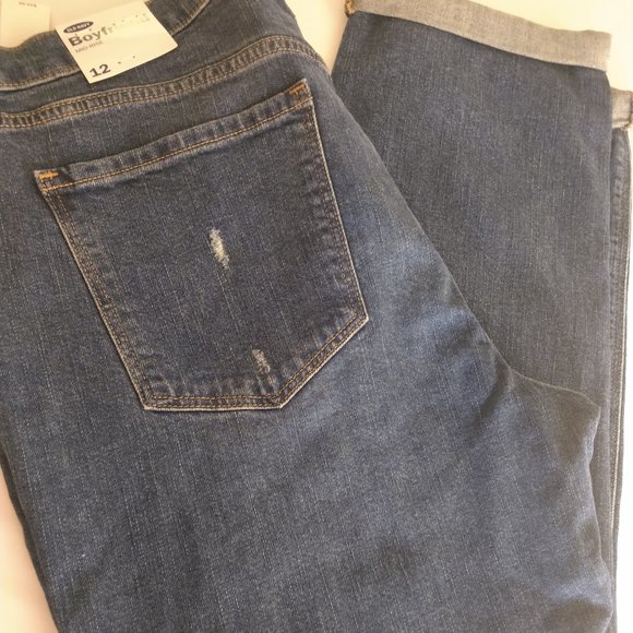 NWT Old Navy Boyfriend Denim Jean Pant Sz 12. Dist - Picture 13 of 16